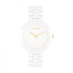 Montre femme calvin klein pure céramique blanche 25100072 - montres-femme - edora - 0