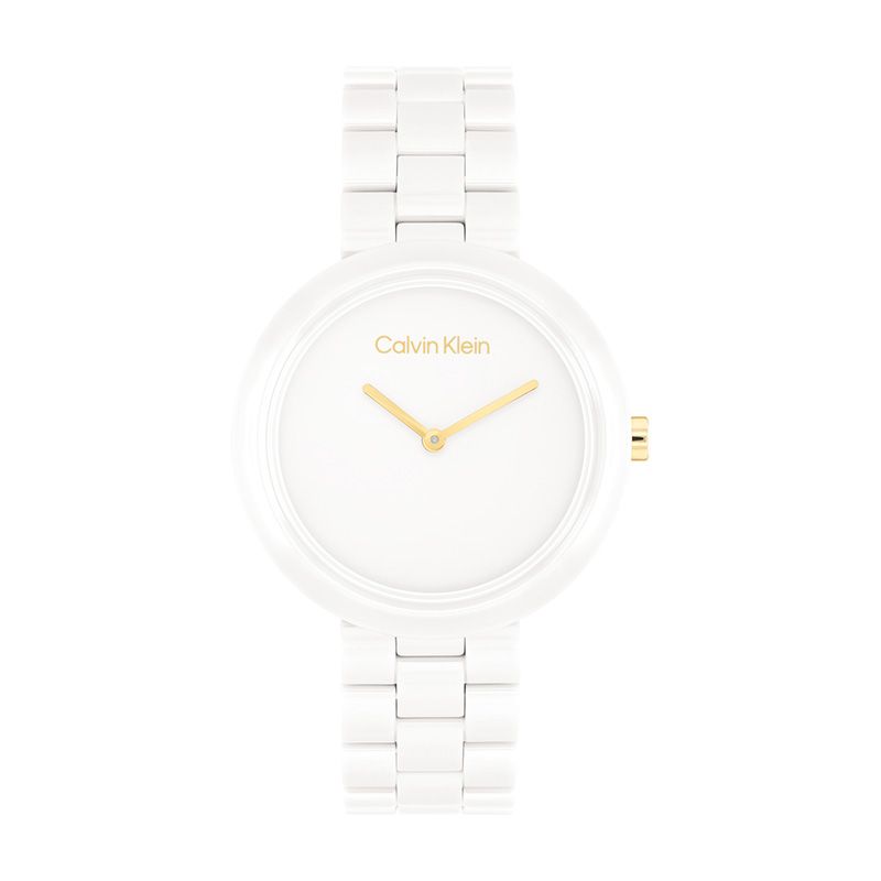 Montre femme calvin klein pure céramique blanche 25100072 - montres-femme - edora