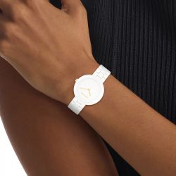 Montre femme calvin klein pure céramique blanche 25100072 - montres-femme - edora - 1