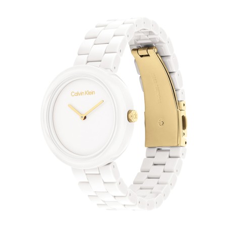 Montre femme calvin klein pure céramique blanche 25100072 – montres femme
