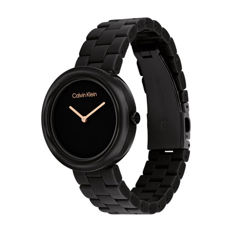 Montre femme calvin klein pure céramique noire  25100075 – montres femme