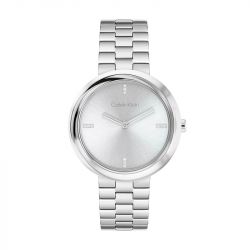 Montre femme calvin klein twisted bezel acier argenté 25100093 - montres-femme - edora - 0