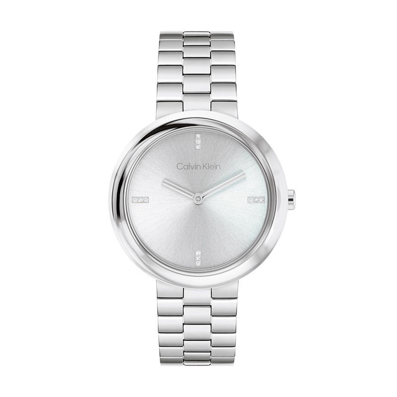 Montre femme calvin klein twisted bezel acier argenté 25100093 - montres-femme - edora