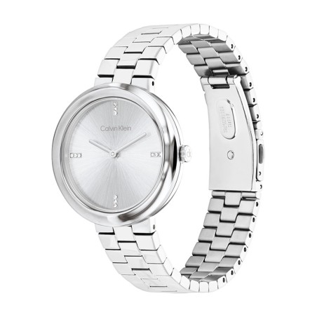 Montre femme calvin klein twisted bezel acier argenté 25100093 – montres femme