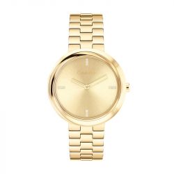 Montre femme calvin klein twisted bezel acier doré 25100094 - montres-femme - edora - 0