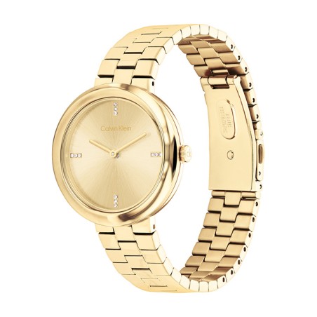Montre femme calvin klein twisted bezel acier doré 25100094 – montres femme