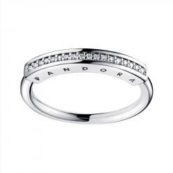 Bague femme taille 52 pandora pavÉe id signature argent 925/1000 - plus-de-bagues-femmes - edora - 0
