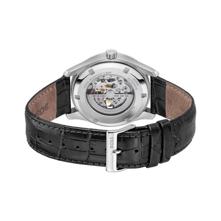 Montre homme automatique boss principle cuir noir 1514234 – montres homme
