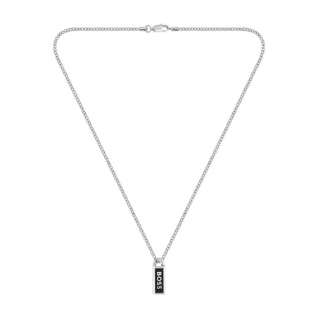 Collier homme boss kasst emblem acier argenté 1580677 – colliers homme