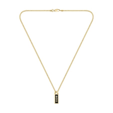 Collier homme boss kassy emblem acier doré 1580678 – colliers homme