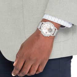 Montre homme chronographe tommy hilfiger stewart sport lux timer acier argenté 1710682 - montres-homme - edora - 1
