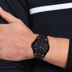 Montre homme tommy hilfiger bruce casual timer cuir noir 1792190 - montres-homme - edora - 1