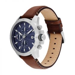 Montre homme chronographe tommy hilfiger jameson classic timer cuir marron 1792195 - montres-homme - edora - 2