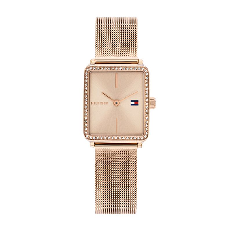 Montre femme tommy hilfiger tea  acier doré rose 1782792 - montres-femme - edora