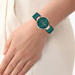 Montre femme lacoste orba cuir vert  2001424 - montres-femme - edora - 1