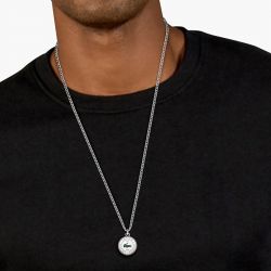 Collier homme lacoste acier argenté 2040447 - colliers-homme - edora - 1