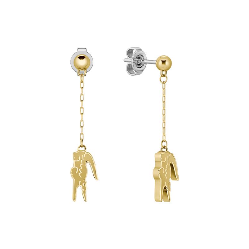 Boucles d'oreilles femme pendantes lacoste acier doré 2040472 - boucles-d-oreilles-femme - edora