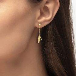Boucles d'oreilles femme pendantes lacoste acier doré 2040472 - boucles-d-oreilles-femme - edora - 1