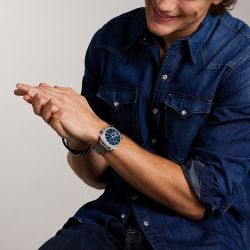 Montre homme chronographe fossil machine acier argenté fs6096 - montres-homme - edora - 1