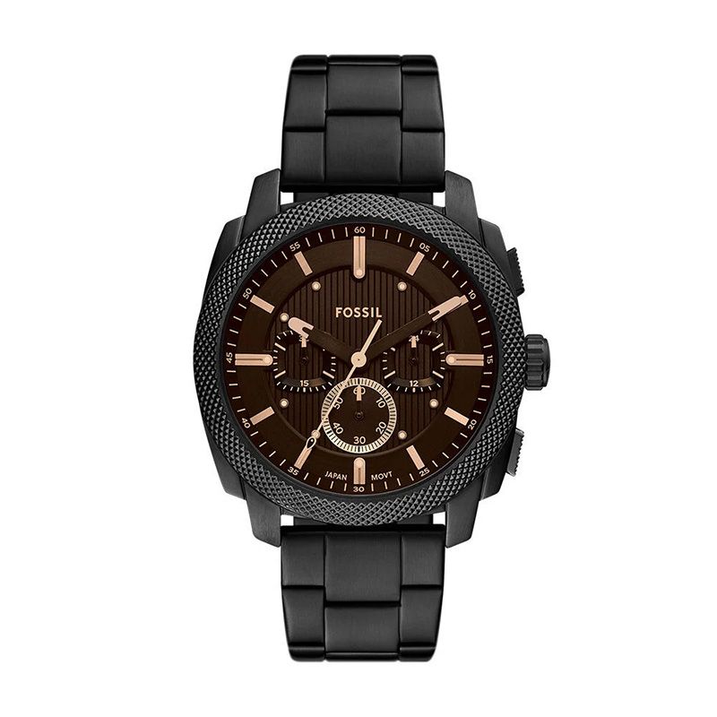 Montre homme chronographe fossil machine acier noir fs6097 - montres-homme - edora