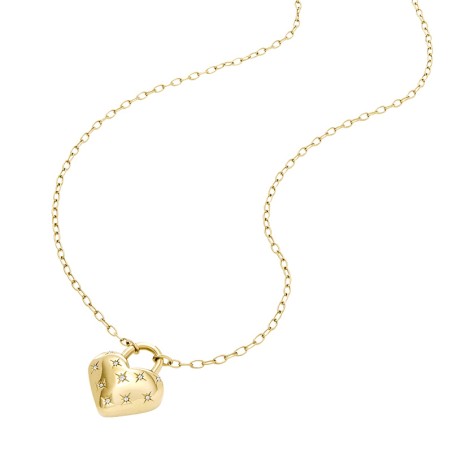 Collier femme fossil cœurs sadie all my love acier doré jf04829710 – colliers femme