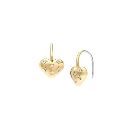 Boucles d'oreilles femme pendantes fossil cœurs sadie all my love acier doré jf04833710 – boucles d'oreilles femme