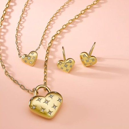 Boucles d'oreilles femme pendantes fossil cœurs sadie all my love acier doré jf04833710 – boucles d'oreilles femme