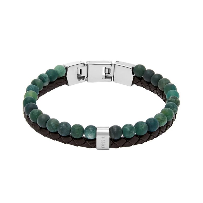 Bracelet homme fossil jewelry cuir marron  jf04854040 - bracelet-fossil-homme - edora