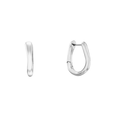 Bouces d'oreilles femme pendantes calvin klein sculptural acier argenté 35000749 – boucles d'oreilles femme