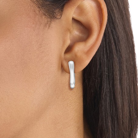 Bouces d'oreilles femme pendantes calvin klein sculptural acier argenté 35000749 – boucles d'oreilles femme