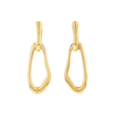 Bouces d'oreilles femme pendantes calvin klein sculptural acier doré 35000750 – boucles d'oreilles femme