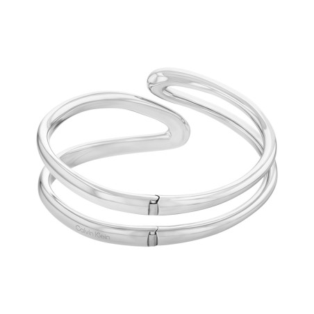 Bracelet femme jonc calvin klein sculptural acier argenté 35000753 – bracelets femme