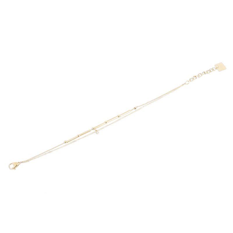 Bracelet femme zag bijoux acier doré et oxyde sbs23110-01wht - bracelets-femme - edora