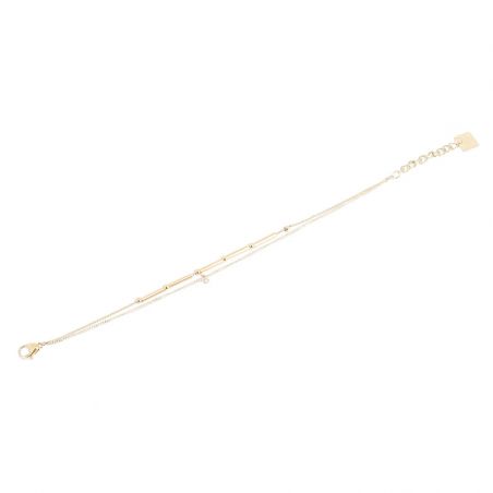 Bracelet or & argent, bracelet plaqué or, bracelet cuir & tissu - bracelets-femme - edora - 1