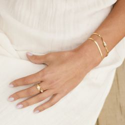 Bracelet femme zag bijoux ausar acier doré et nacre sbx23174-01sel - bracelets-femme - edora - 1