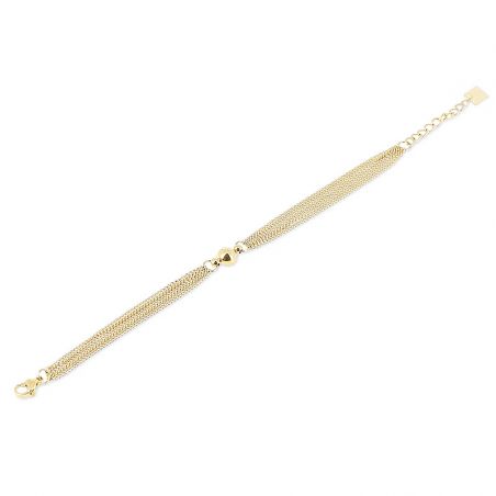 Bracelet or & argent, bracelet plaqué or, bracelet cuir & tissu - bracelets-femme - edora - 1