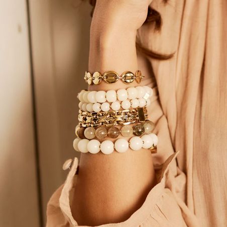 Bracelet or & argent, bracelet plaqué or, bracelet cuir & tissu - bracelets-femme - edora - 2