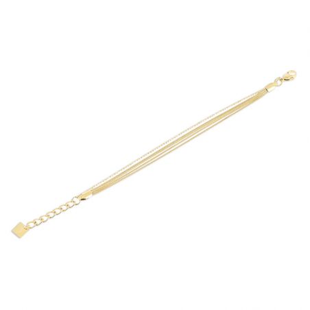 Bracelet or & argent, bracelet plaqué or, bracelet cuir & tissu - bracelets-femme - edora - 1