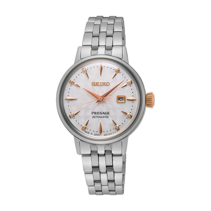 Montre femme automatique seiko presage cocktail time clover club acier argenté sre009j1 - montres-femme - edora