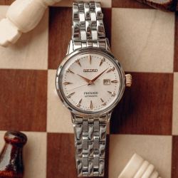 Montre femme automatique seiko presage cocktail time clover club acier argenté sre009j1 - montres-femme - edora - 1