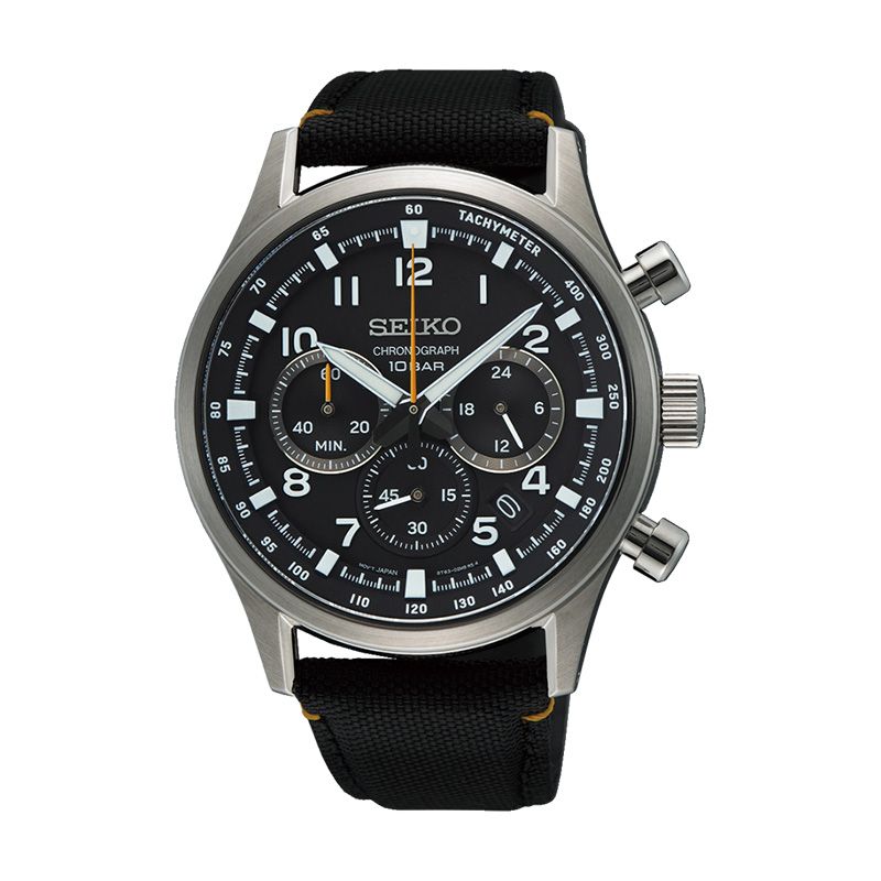 Montre homme chronographe seiko nylon noir ssb449p1 - chronographes - edora