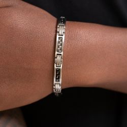 Bracelet homme phebus acier et carbone noir 35-0920 - bracelets-homme - edora - 0