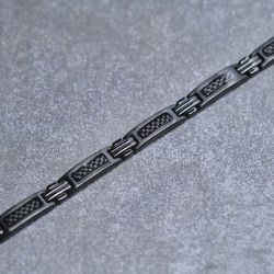 Bracelet homme phebus acier noir et câble 35-0973 - bracelets-homme - edora - 0