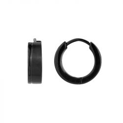 Boucles d'oreilles homme créoles phebus diego acier noir 87-0016 - boucles-d-oreilles-homme - edora - 0