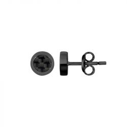 Boucles d'oreilles hommes clous phebus séverin acier et carbone 87-0027 - boucles-d-oreilles-homme - edora - 0