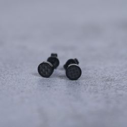 Boucles d'oreilles hommes clous phebus séverin acier et carbone 87-0027 - boucles-d-oreilles-homme - edora - 1