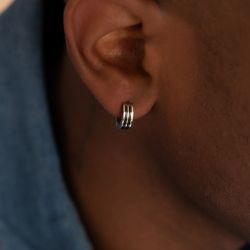 Boucles d'oreilles homme créoles phebus sandro acier 87-0043 - boucles-d-oreilles-homme - edora - 1