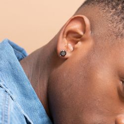 Boucles d'oreilles homme clous phebus ryo acier et oxydes 87-0048 - boucles-d-oreilles-homme - edora - 1