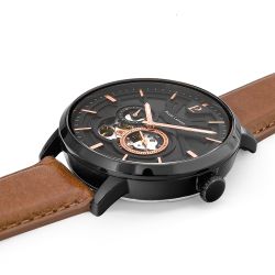 Montres homme automatique pierre lannier trio cuir brun - automatiques - edora - 1