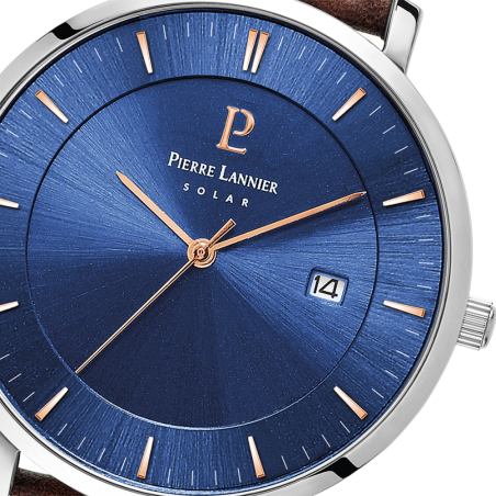 Montre homme pierre lannier inti cuir brun – montres françaises